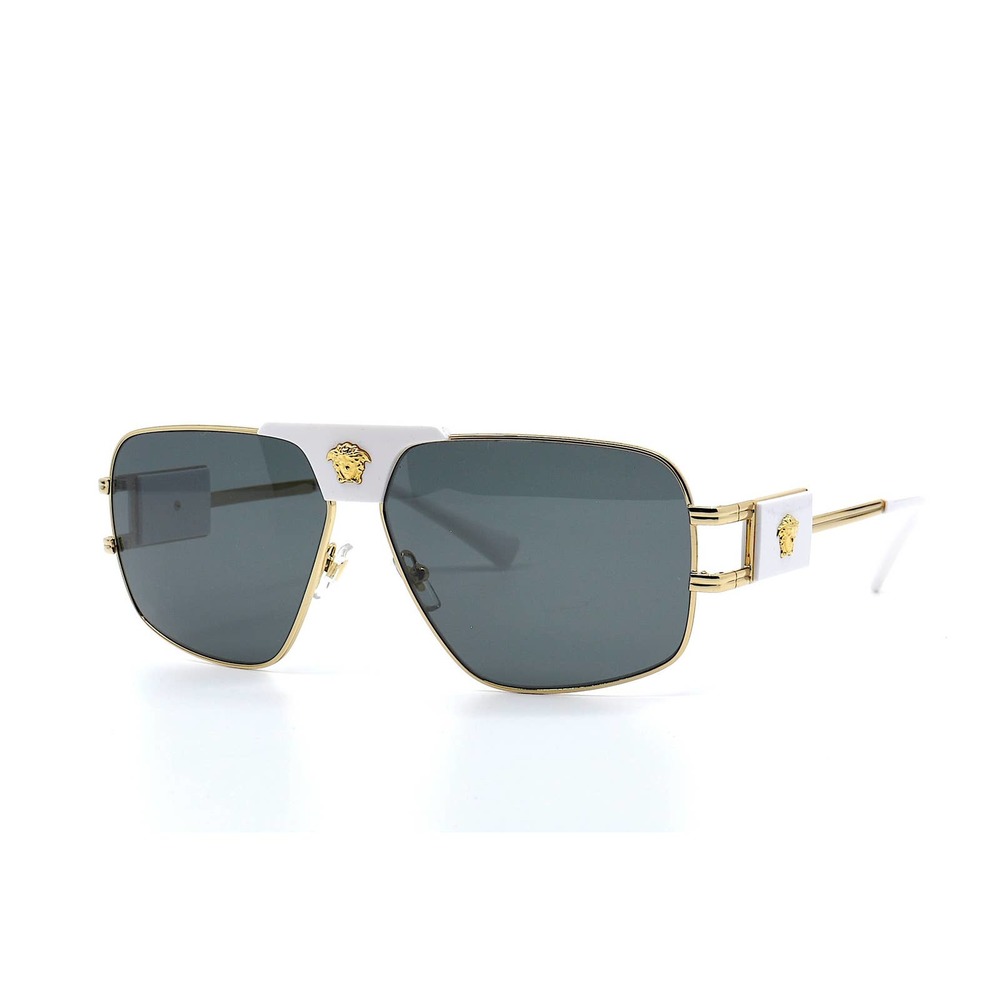 VERSACE VE2251 147187 GOLD/WHITE DARK GREY SUNGLASSES